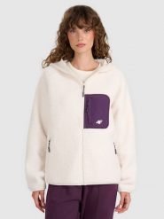 4F Polar sherpa ze stójką regular damski - biały S. Białe bluzy z polaru 4f, na zimę, s, bez wzorów, z futra, snowboardowy. Za 249.99 zł.