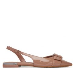 Baleriny DKNY. Czerwone baleriny DKNY, bez wzorów, bez obcasa, bez zapięcia. Za 269.99 zł.