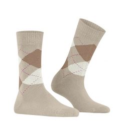 Skarpetki damskie Burlington Whitby. Brązowe skarpetki Burlington, bez wzorów, z materiału. Za 85.50 zł.