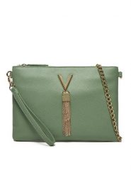 Valentino Torebka Divina VBS1R419G Zielony. Zielone kopertówki Valentino, bez wzorów, ze skóry, wizytowe, bez dodatków. Za 159.99 zł.