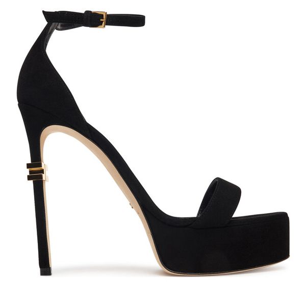 Sandały Elisabetta Franchi. Czarne sandały Elisabetta Franchi, bez wzorów, bez obcasa, na szpilce, bez zapięcia. Za 2,859.00 zł.