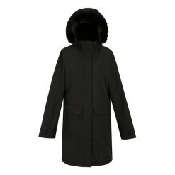 Parka Ze Sztucznym Futerkiem Dla Pań I Panów. Czarne płaszcze Regatta, m, bez wzorów, z materiału, z kapturem. Za 585.99 zł.