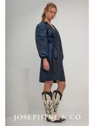 Josephine & Co Sukienka "Sanna" w kolorze granatowym rozmiar: 44. Niebieskie sukienki Josephine & Co, bez wzorów, bez kołnierzyka, bez ramiączek, midi. Za 343.41 zł.