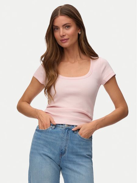 Vero Moda T-Shirt Chloe 10344953 Różowy Regular Fit. Czerwone t-shirty Vero Moda, m, bez wzorów, z bawełny, bez kołnierzyka, bez ramiączek. Za 46.99 zł.