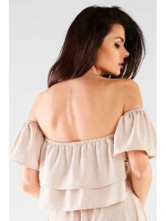 Awama Bluzka w kolorze beżowym rozmiar: L/XL. Brązowe bluzki Awama, l, bez wzorów, bez kołnierzyka, bez ramiączek. Za 107.99 zł.