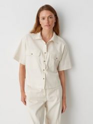 OPUS Koszula w kolorze kremowym rozmiar: 42. Brązowe koszule Opus, bez wzorów, bez kołnierzyka, bez ramiączek. Za 143.99 zł.