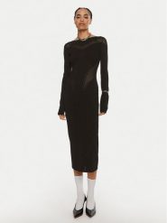 Patrizia Pepe Sukienka dzianinowa 8A1348 K195 K103 Czarny Slim Fit. Czarne sukienki Patrizia Pepe, bez wzorów, z dzianiny, wizytowe, bez kołnierzyka, bez ramiączek. Za 819.99 zł.
