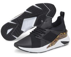 Buty damskie PUMA Muse X5. Czarne buty treningowe Puma, bez wzorów, ze skóry, bez zapięcia. Za 306.53 zł.