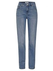 Relaxed by TONI Dżinsy "Liv" - Slim fit - w kolorze niebieskim rozmiar: W24. Niebieskie jeansy Relaxed by TONI, z aplikacjami, ze skóry, z podwyższonym stanem. Za 122.67 zł.