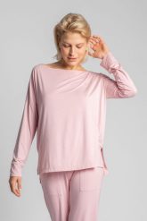 Wiskozowa Bluzka z Rozcięciami po Bokach - Różowa. Czerwone bluzki MOE, l, bez wzorów, z elastanu, bez kołnierzyka, bez ramiączek. Za 279.90 zł.