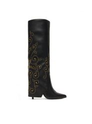 Just Cavalli Kozaki 79RA3S08 ZSD80 Czarny. Czarne kozaki Just Cavalli, bez wzorów, ze skóry, bez obcasa, na szpilce, bez zapięcia. Za 2,069.00 zł.