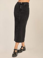 APART Spódnica dżinsowa w kolorze czarnym rozmiar: 40. Czarne spódnice Apart, na co dzień, bez wzorów, klasyczne, maxi, proste. Za 195.99 zł.