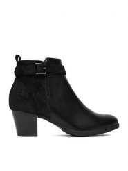 Clara Barson Botki CEO-RE23F506-1 Czarny. Czarne botki Clara Barson, bez wzorów, z materiału, bez obcasa, na słupku, bez zapięcia. Za 139.99 zł.