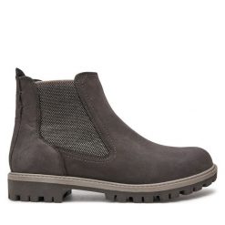 Sztyblety Tamaris. Szare botki Tamaris, bez wzorów, bez obcasa, na płaskiej podeszwie, bez zapięcia. Za 279.99 zł.