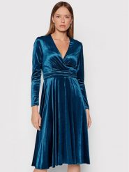 Nissa Sukienka codzienna RS12632 Niebieski Regular Fit. Niebieskie sukienki Nissa, na co dzień, bez wzorów, z syntetyku, bez kołnierzyka, bez ramiączek, proste. Za 569.99 zł.
