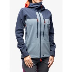 Kurtka softshell damska Haglofs Roc Sight Softshell Jacket. Szare kurtki przejściowe sportowe Haglöfs, bez wzorów, z softshellu, bez kaptura, trekkingowe. Za 953.99 zł.