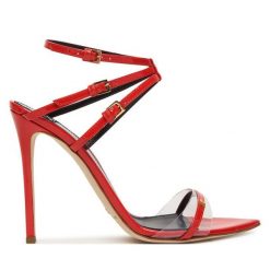 Sandały Elisabetta Franchi. Czerwone sandały Elisabetta Franchi, bez wzorów, bez obcasa, na szpilce, bez zapięcia. Za 2,639.00 zł.