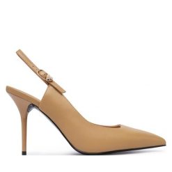 Szpilki LOVE MOSCHINO. Brązowe szpilki Love Moschino, bez wzorów, bez obcasa, na szpilce, bez zapięcia. Za 949.99 zł.