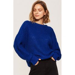 Sweter oversize - Niebieski. Swetry marki INESIS. W wyprzedaży za 39.99 zł.