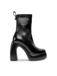 KARL LAGERFELD Botki KL33760 Czarny. Czarne botki KARL LAGERFELD, bez wzorów, ze skóry, bez obcasa, na słupku, bez zapięcia. Za 679.99 zł.