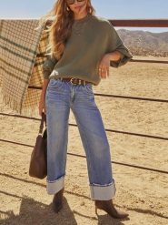 LA Angels Sweter w kolorze khaki rozmiar: M. Brązowe swetry LA Angels, m, bez wzorów, bez ramiączek. Za 218.57 zł.