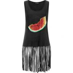 Top plażowy bonprix czarny z nadrukiem. Topy marki bonprix. Za 49.99 zł.
