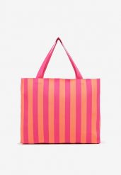 Pomarańczowa Torebka Shopper z Rączkami w Paski Salanissa. Brązowe shopper bag Born2be, bez wzorów, z jeansu, biznesowe, bez dodatków. W wyprzedaży za 67.99 zł.