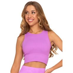 Top damski Moraj, krótki z gumką sportowy, różowy, BD2300-005. Czerwone topy sportowe Moraj, l, bez wzorów, na fitness i siłownię. Za 59.99 zł.