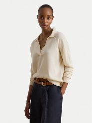 LAUREN RALPH LAUREN Sweter 200P14056001 Kremowy Regular Fit. Białe swetry Lauren Ralph Lauren, xl, bez wzorów, z bawełny, bez ramiączek. Za 769.99 zł.