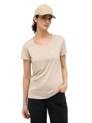 Haglöfs Koszulka turystyczna "Ridge" w kolorze beżowym rozmiar: M. Brązowe t-shirty sportowe Haglöfs, m, bez wzorów, z materiału, bez ramiączek, outdoorowe. Za 127.95 zł.
