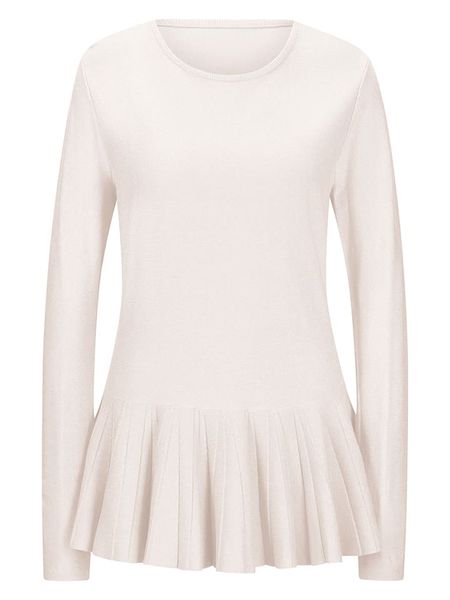 Heine Sweter w kolorze kremowym rozmiar: 44. Brązowe swetry Heine, bez wzorów, bez ramiączek. Za 88.02 zł.