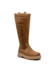 Lasocki Kozaki WI23-BULGY-06 Brązowy. Brązowe kozaki Lasocki, bez wzorów, ze skóry, bez obcasa, na płaskiej podeszwie, bez zapięcia. Za 349.99 zł.