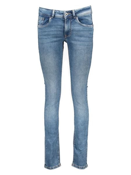 Pepe Jeans Dżinsy "Newbrooke" - Slim fit - w kolorze błękitnym rozmiar: W32/L32. Niebieskie jeansy Pepe Jeans, l, z aplikacjami, z jeansu, klasyczne. Za 176.08 zł.
