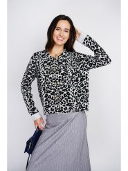 ASSUILI Kaszmirowy kardigan w kolorze szaro-czarnym rozmiar: 40. Czarne swetry Assuili, bez wzorów, z kaszmiru, klasyczne, bez ramiączek. Za 165.99 zł.