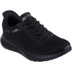 Buty sportowe damskie Skechers Bobs Squad Chaos C. Czarne buty sportowe lifestyle Skechers, bez wzorów, sportowe, bez zapięcia, skechers sport. Za 363.63 zł.