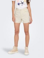 ONLY Szorty jeansowe 15230571 Beżowy Regular Fit. Brązowe szorty ONLY, bez wzorów, z bawełny. Za 169.99 zł.