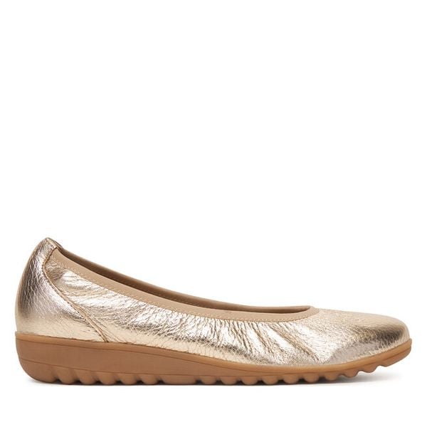 Baleriny Caprice. Żółte baleriny Caprice, bez wzorów, bez obcasa, bez zapięcia. Za 399.99 zł.