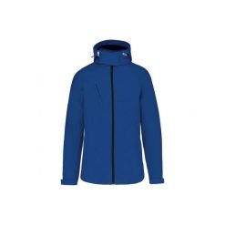 Kurtka damska z kapturem Kariban Softshell. Niebieskie kurtki KARIBAN, bez wzorów, z softshellu, z kapturem. Za 277.00 zł.