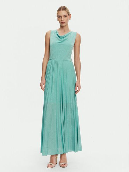 Artigli Sukienka wieczorowa ACAB002306 Turkusowy Regular Fit. Niebieskie sukienki Artigli, bez wzorów, z wiskozy, wizytowe, bez kołnierzyka, bez ramiączek. Za 329.99 zł.