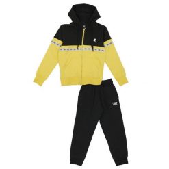 Bluza wygodna z kaptur na co dzień na siłownię. Żółte bluzy LEONE 1947 APPAREL, bez wzorów, z bawełny, sportowe, bez ramiączek, bez kaptura. W wyprzedaży za 112.15 zł.