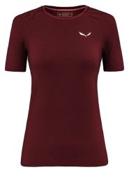 Salewa Koszulka funkcyjna "Cristallo Warm Alpine Merino Responsive" w kolorze bordowym rozmiar: 34. Czerwone t-shirty sportowe Salewa, bez wzorów, z wełny, bez ramiączek, outdoorowe. Za 161.73 zł.