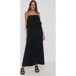 Answear Lab sukienka bawełniana kolor czarny maxi prosta. Czarne sukienki Answear Lab, na co dzień, l, bez wzorów, z bawełny, bez kołnierzyka, bez ramiączek, maxi, proste. W wyprzedaży za 114.99 zł.