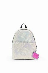 Desigual plecak damski kolor srebrny mały gładki. Szare plecaki Desigual, bez wzorów, do ręki, bez dodatków. Za 429.99 zł.