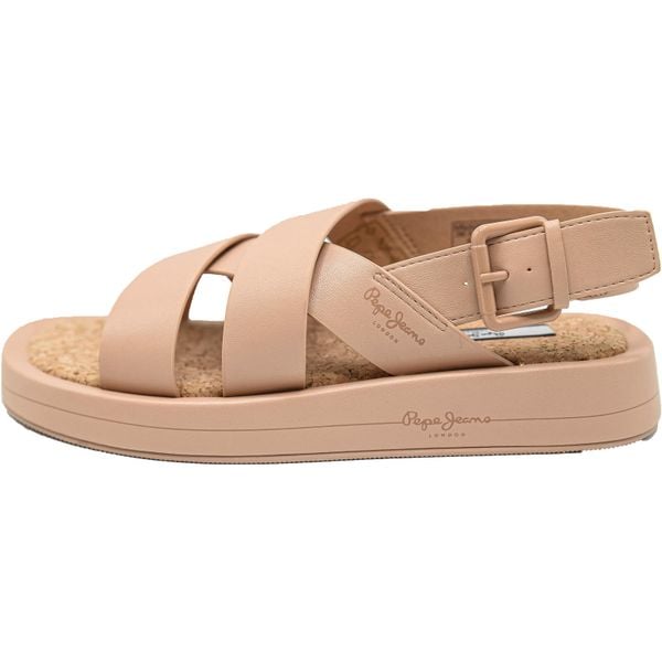 Sandały Pepe Jeans Summer Block, Kobiety. Brązowe sandały Pepe Jeans, bez wzorów, z jeansu, sportowe, bez obcasa, bez zapięcia. Za 390.00 zł.