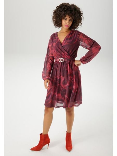 Aniston Sukienka w kolorze bordowym rozmiar: 38. Czerwone sukienki Aniston, bez wzorów, bez kołnierzyka, bez ramiączek, midi. Za 90.95 zł.