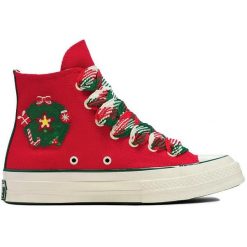 Buty sportowe Converse. Czerwone buty treningowe Converse, bez wzorów, z materiału, bez zapięcia, na fitness i siłownię. Za 490.00 zł.