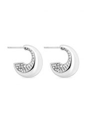 Guess Kolczyki JUBE06 249JW Srebrny. Szare kolczyki Guess, metalowe. Za 231.99 zł.