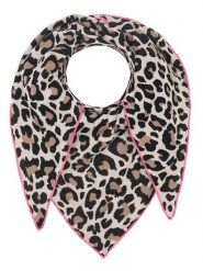 Zwillingsherz Chusta trójkątna "Lacey" w kolorze beżowo-czarnym rozmiar: onesize. Brązowe chusty Zwillingsherz, bez wzorów, z materiału. Za 206.91 zł.