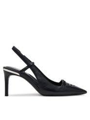 DKNY Szpilki K1500466 Czarny. Czarne sandały DKNY, bez wzorów, ze skóry, bez obcasa, na szpilce, bez zapięcia. Za 399.99 zł.