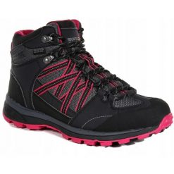 Buty trekkingowe damskie Lady Samaris Md II Regatta. Czarne trekkingi Regatta, bez wzorów, bez zapięcia, trekkingowe. W wyprzedaży za 323.00 zł.